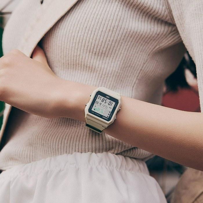 Casio Мировое время LF-30W-8A Цифровые часы, Ремешок из биопластика, Цвет слоновой кости