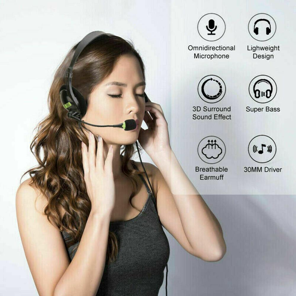 Проводная USB-гарнитура Handfree Call Center Офисные наушники Surround Sound & HD Microphone Наушники Игровые наушники Overear для ПК Ноутбука