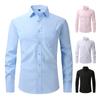 US Size Elastic Shirt Men's Business Leisure Long Sleeved Shirt Slim Fit Professional Dress Seasonal Style