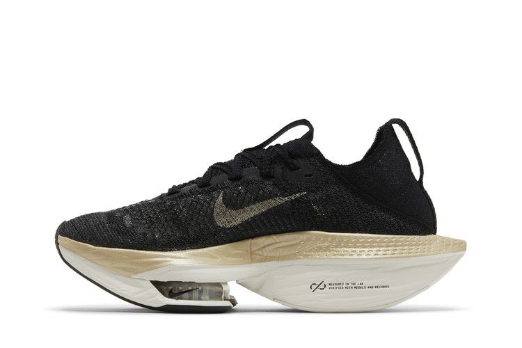 Women's Sneakers Nike Air Zoom Alphafly Next% 2 Black Metallic Gold Grain (Women's)