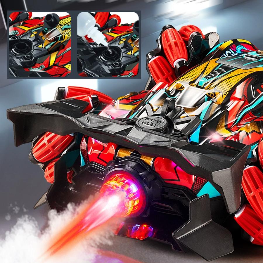 Полноприводная радиоуправляемая машина для трюков с распылителем и колесами Namu, дрифт-машина с дистанционным управлением 2,4 ГГц, красочные светодиодные огни и звук, внедорожные игрушки, подарок F