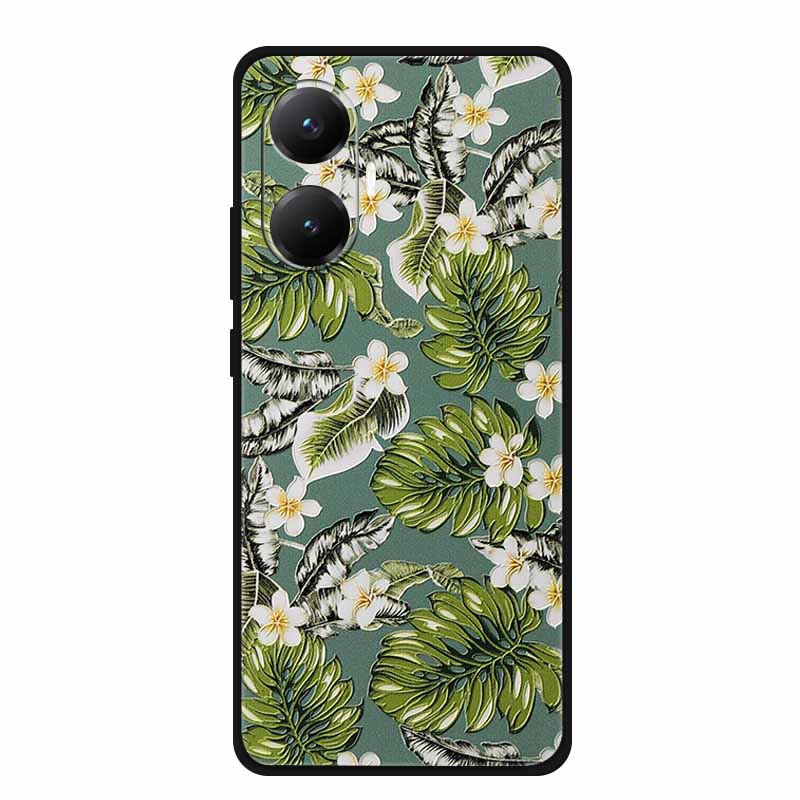3D Cover For Redmi Turbo 4 Pro 5G Black Bumper Shell Flower Emboss Case Xiaomi POCO F7 Cartoon Flowers Anime Funda Phone Covers