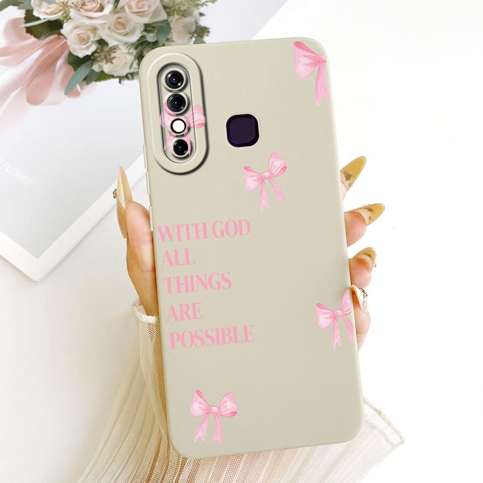 For Infinix Hot 8 / Hot 8 Lite X650 X650C X650B X650D Cute Cat Flower Cartoon Phone Case Shockproof Soft Silicone Covers Bumpers