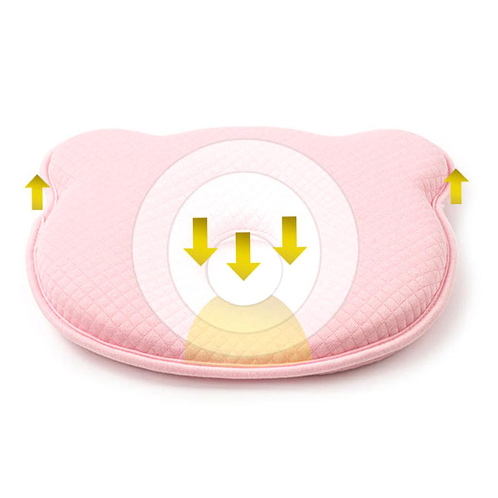 Baby Shaping Pillow Prevent Flat Head Bear Shape Memory Foam Moisture Wicking 3D Nursing Pillow