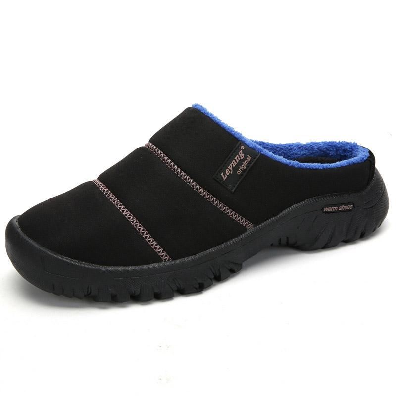 Indoor Outdoor Winter Slippers Men Waterproof Velvet Plush Room Slippers Women Fashion Warm Bedroom Slides For Cold Weather