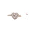 Elegant Adjustable Heart-Shaped Zircon Women's Ring - Fashionable Open Design