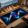 FC Schalke 04 Logo Large Size Mouse Pad Large Gaming Table Cushion Non-slip Laptop Tablet Big Mousepad XXL Mat Mini PC Playmat With Lock edge