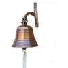 10.16 Cm Antique Bell Nautical Hanging Door Bell Maritime Brass Ship Bell with Wall Mounted Bracket Bell Indoor Outdoor Bell