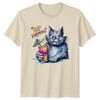 Funny Sip Happens Cat TShirt Sarcastic Drink Humor Tee
