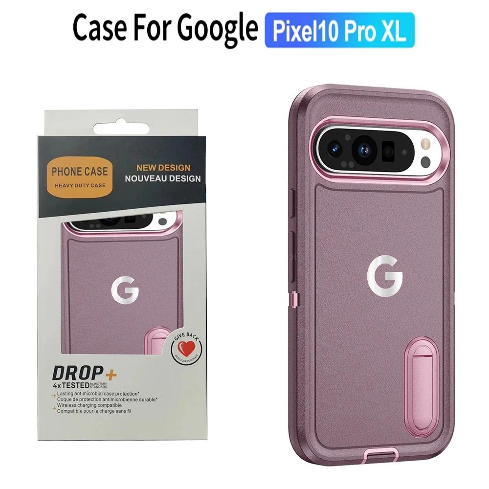 3 в 1 Сверхпрочный защитный чехол с невидимой подставкой для Google Pixel 10 9 Pro XL Armor Ott Box Жесткий Ударопрочный Защитный Чехол