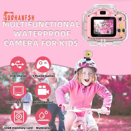 Детская камера для плавания — водонепроницаемая, пиксели высокой четкости, растягивающийся размер фотографий, спортивная съемка под водой, детская камера, детский подарок на день рождения