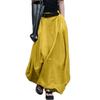 Women's Patchwork Casual Loose Skirt Skirt With Pockets Denim  Solid Color Skirt