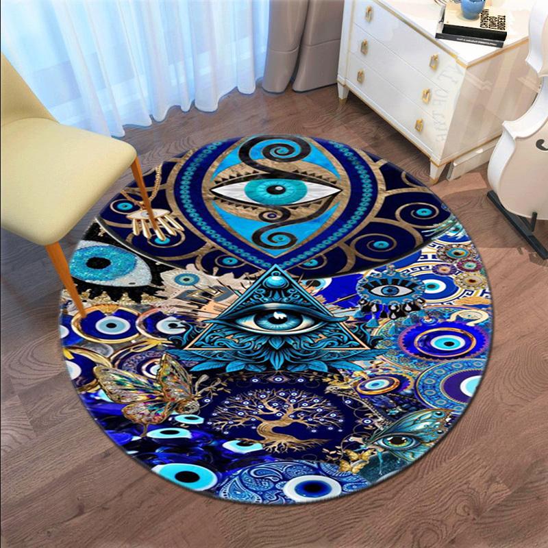Mystic Eye Mandala Art Round Rug Home Soft Decorative Anti Slip Yoga Table And Chair Mat Carpet Outdoor Floor Mat Carpet S3