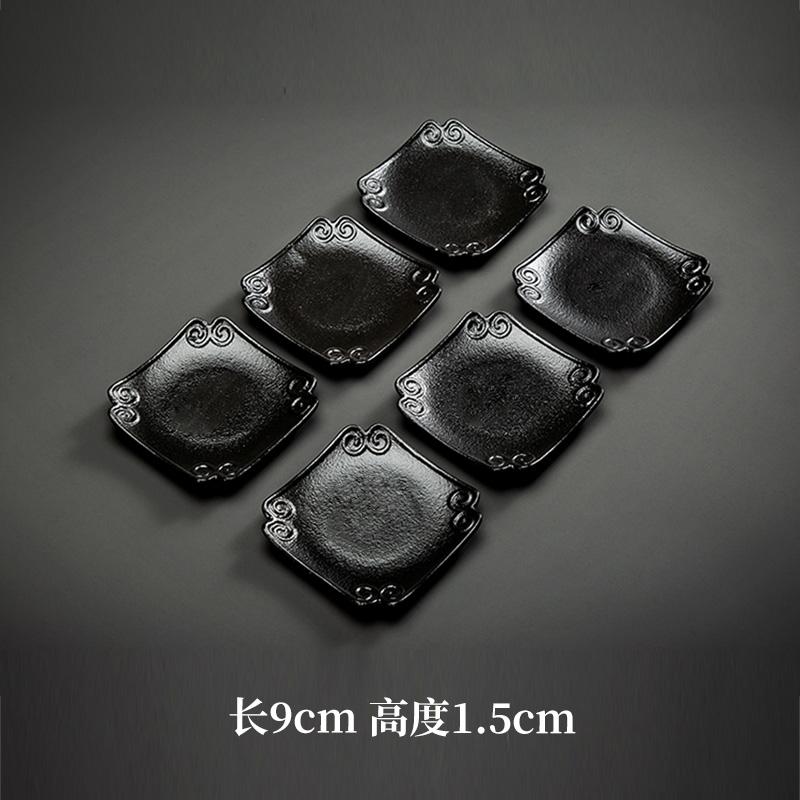 Керамическая подставка для чая, креативный глиняный поднос из грубой керамики, изоляционная подкладка из черной керамики, чайный сервиз Zen Home Kung Fu, аксессуары для чайной церемонии