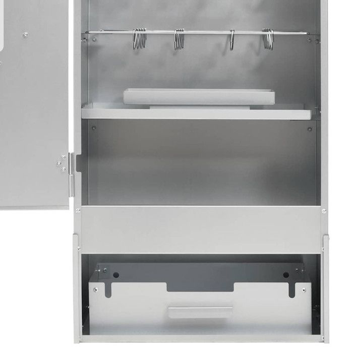 VidaXL Barbecue Smoker Oven with Table Galvanized Steel 3187615
