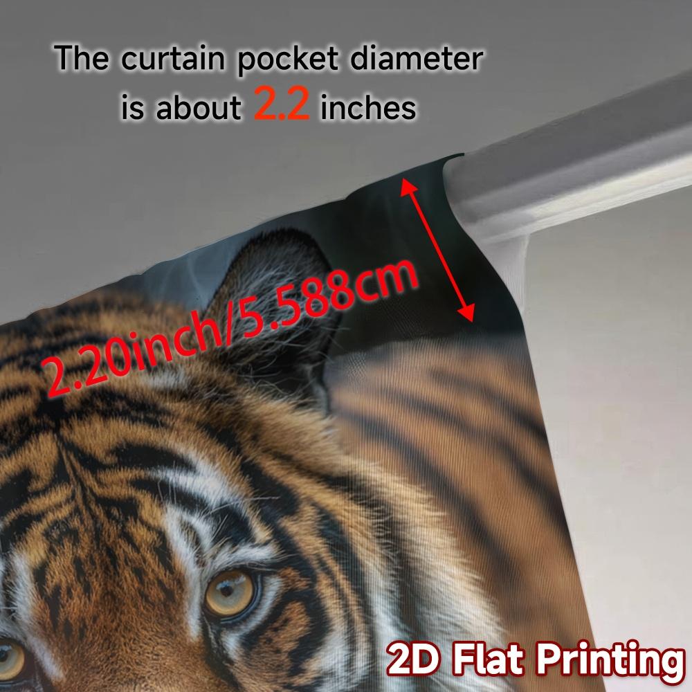 2 шторы с 2D плоской печатью (Без Рода) TigerGaze Популярные Шторы и Занавески Универсальные 100% Полиэстер Декорации для Штор