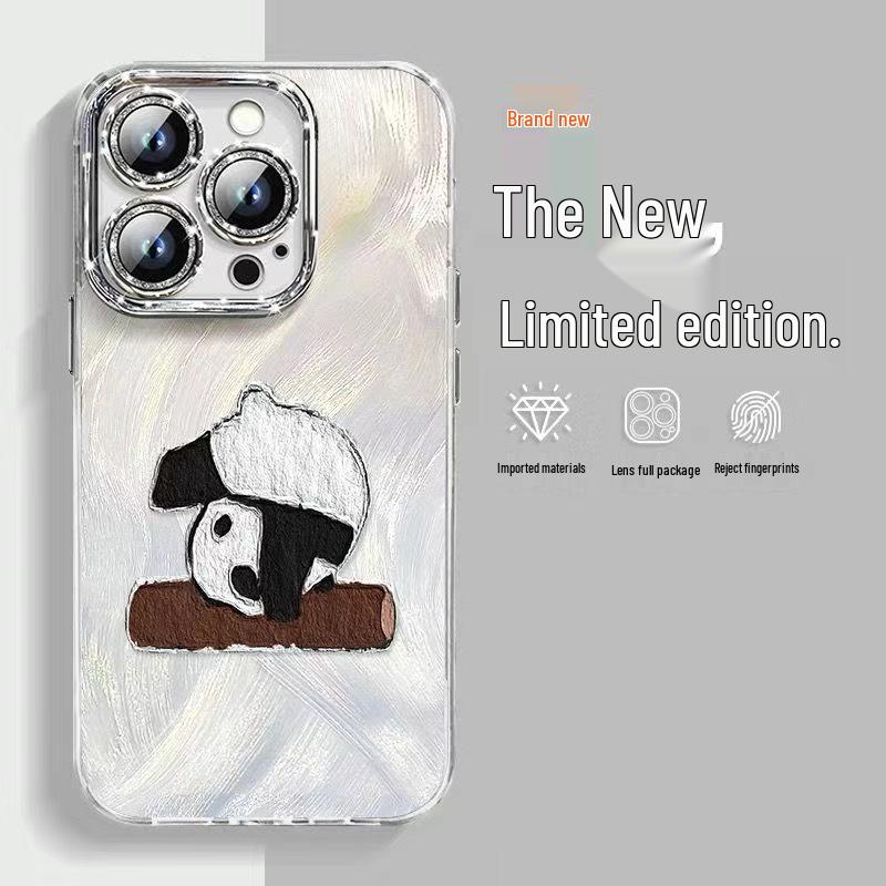 Чехол для iPhone «Лазающая панда»: Совместим с Apple iPhone 16/15/14/13/12/11, Полностью закрывающий края противоударный дизайн для XS/XR/X