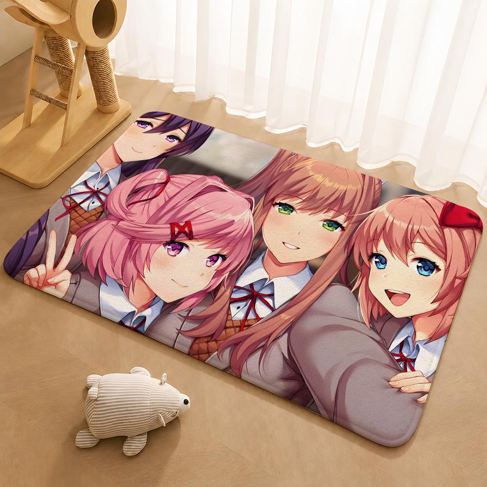 Коврик для пола Doki D-Doki Literature Club, мягкий фланелевый, нескользящий коврик для двери в гостиную