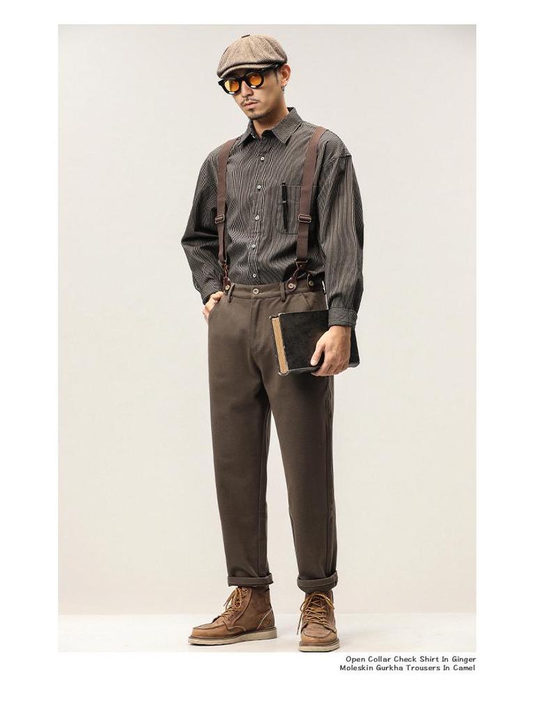 Мужские шерстяные свободные повседневные брюки в стиле ретро в британском стиле панк - комбинезон Four Seasons Trendy