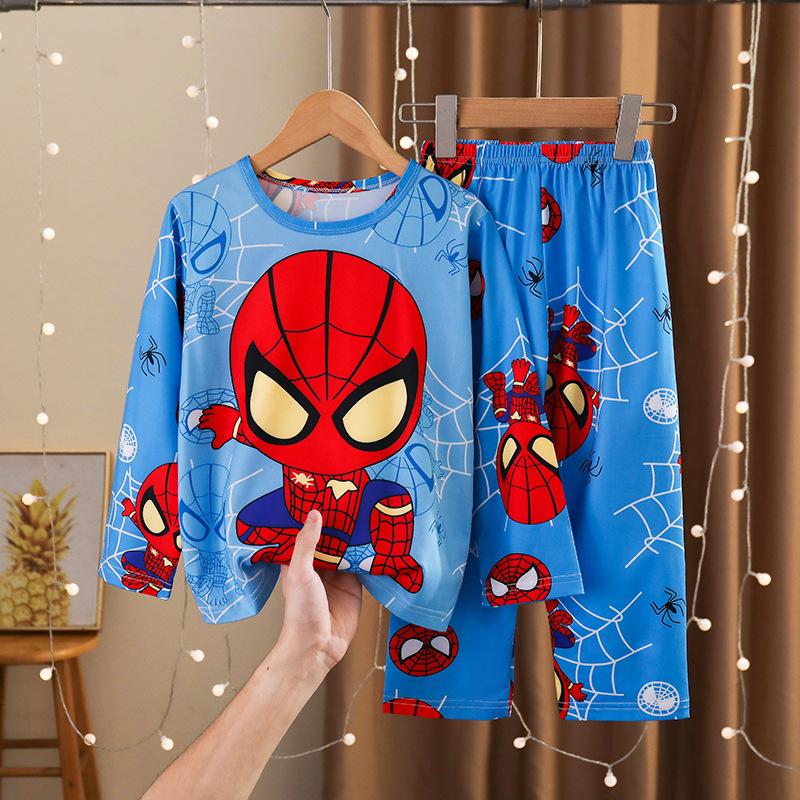 Children Cotton Pajama Set Girls Long Sleeve Sleepwear Home Clothes Cute Print