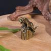 Solid Pure Brass Office Desktop Small Ornament Zodiac Tiger Swallows Mountains and Rivers Tea Pet Handicrafts Hand Play Piece