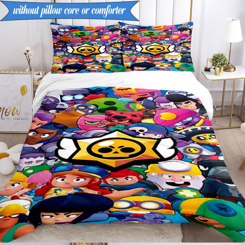 Game Brawl Adventure Heroes 3pcs K-pop music group Bedding set,Ideal for Bedroom, Dormitory,Including Duvet Cover And 2pcs Pillowcases,Fan gifts