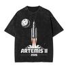 Мужская футболка Artemis II Запуск на Луну 2026 Стиранные футболки Новинка Пляжная футболка Классический принт Повседневная одежда Новое поступление