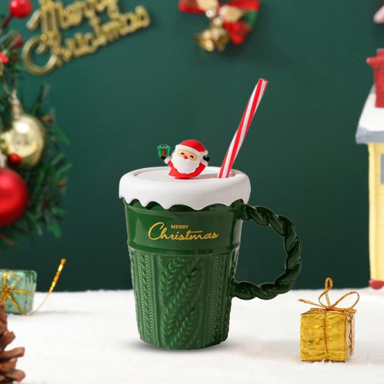 Рождественская елка керамическая кружка 400 мл керамическая соломенная кофейная кружка парная кофейная кружка праздничное украшение стола подарочная кружка для любителей кофе