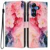 Colorful Painting Vegan Leather Phone Case With Lanyard, Wallet Stand Shockproof Protective Cover