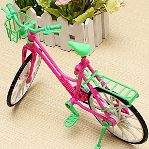 Миниатюрные аксессуары для кукол 1:6, игрушка кукольный домик, пластиковый велосипед с корзиной для кукол Барби, игровая игрушка для девочек, лучший подарок