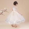 Платье принцессы с блестками, свадебное платье, длинное детское платье с пышным цветочным узором для девочек
