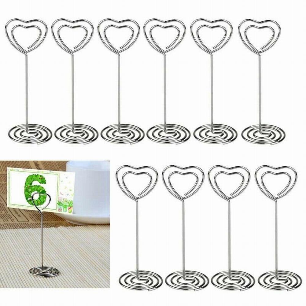 Card Holders Desktop Clip Heart Pattern Heart-shaped Iron