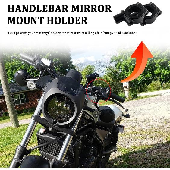 2PCS Motorcycle Mirror for Handlebars Mount,8mm Thread Handlebar Mount for Motorcycle Rear View Mirrors,Motorcycle Side Mirror Adaptor for Bike/ATV