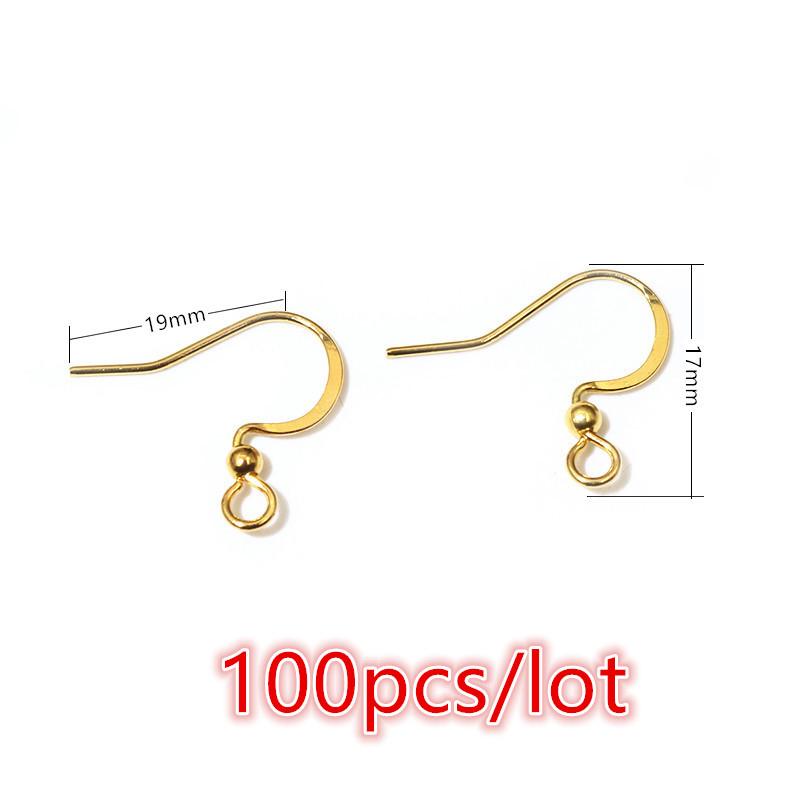 30-100 шт. Крючки для сережек из нержавеющей стали DIY Застежки Фурнитура Аксессуары для изготовления бижутерии ручной работы Швензы Сталь Золото