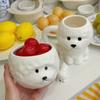 Керамическая посуда креативный щенок для дома специальная маленькая миска для еды изысканная и милая миска для риса высокая ценность чашка для воды подарок