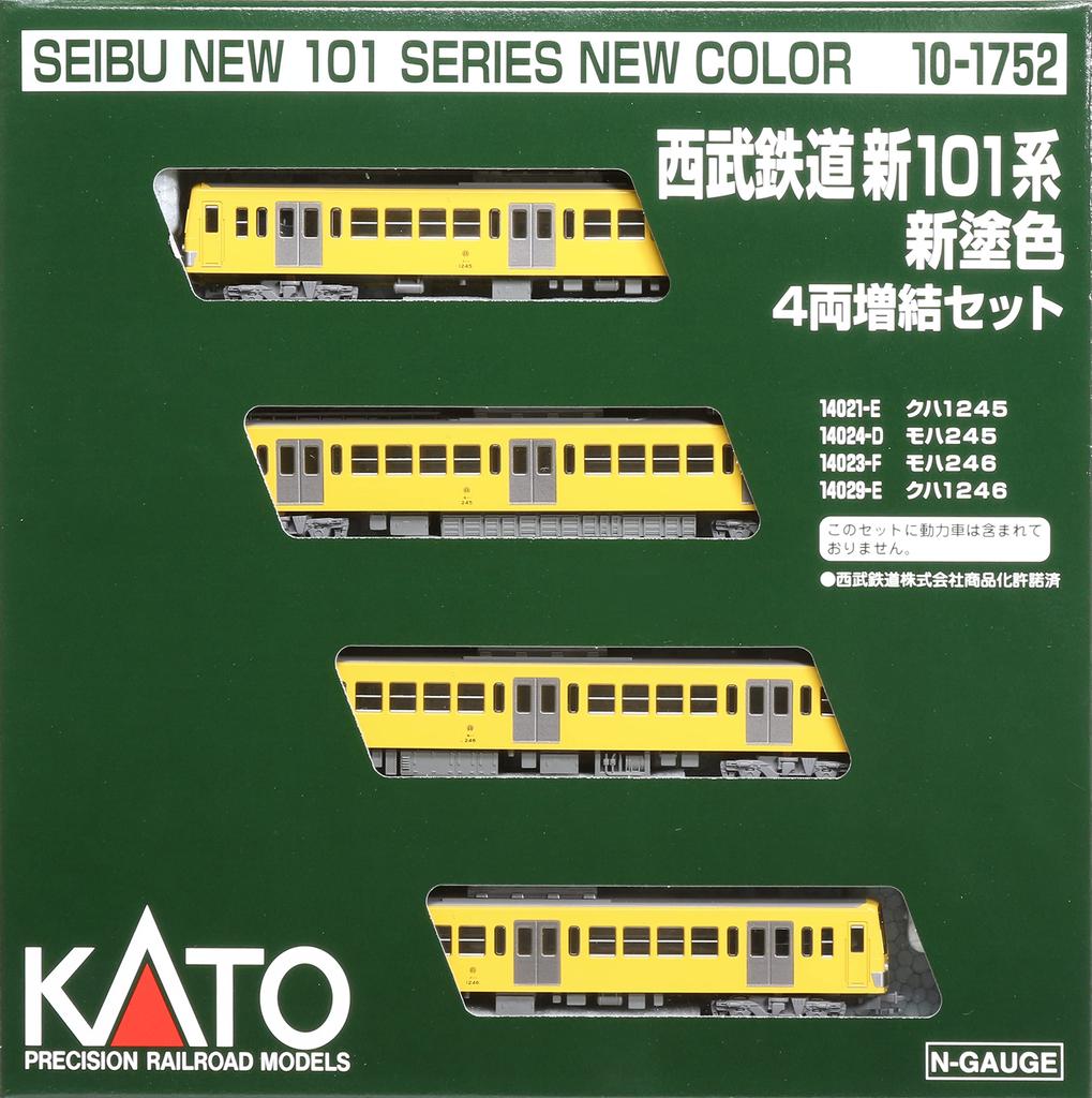 KATO N-колея Seibu Railway New 101 Series New Paint Color Addition Set Модель поезда Железнодорожный желтый 4-вагонный 10-1752