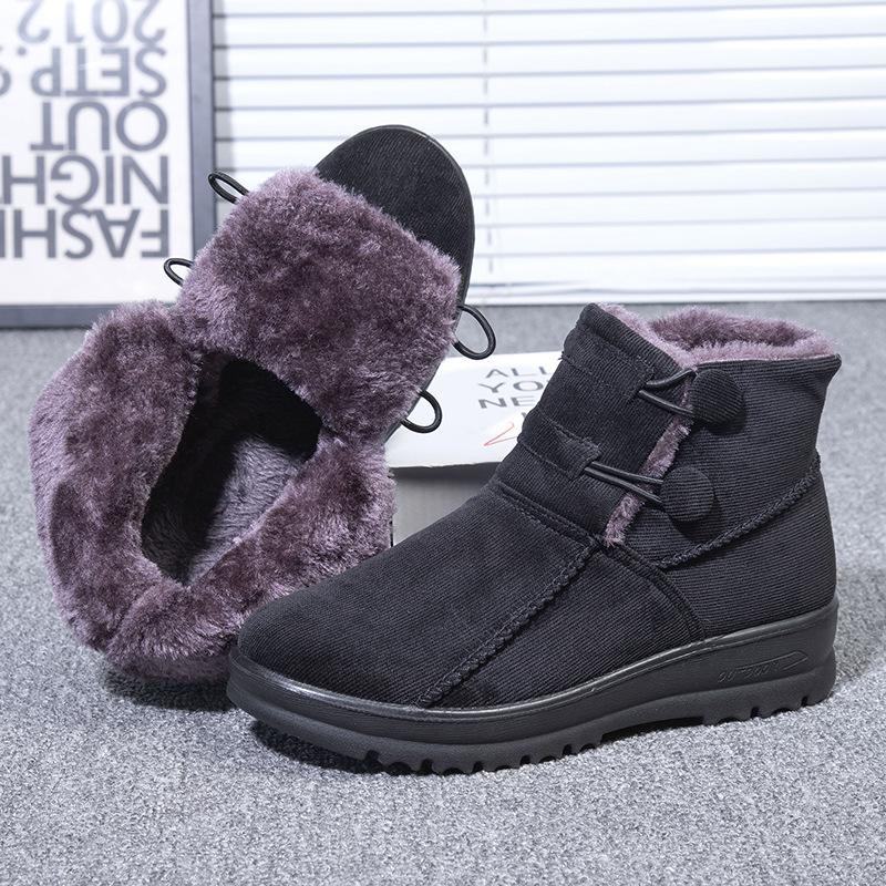 Модные женские зимние сапоги 2025 года, новые нескользящие теплые ботинки, повседневные плюшевые ботинки на платформе, женские высокие нескользящие хлопковые туфли