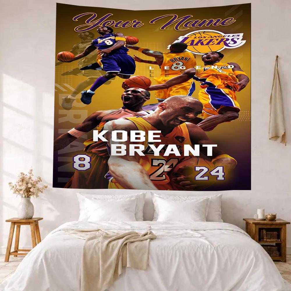 Kobe Custom Your Name Wall Decor Tapestry Art For Pet Memorial Birthdaywedding Party Backdrop Family Gift