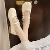 Spring and Summer with Skirts, Evening Shoes, Shallow Mouth Lolita Small Leather Shoes, French Low-heeled Mary Jane Single Shoes, Women's 2025 New Mo