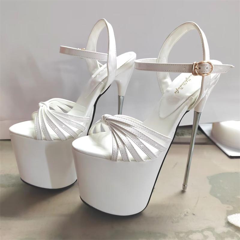 Сексуальные женские сандалии 19 см Каблуки-стилеты Фетиш Стриптизерши Летняя обувь Платформа Экстремально высокие каблуки Красные сандалии Женские