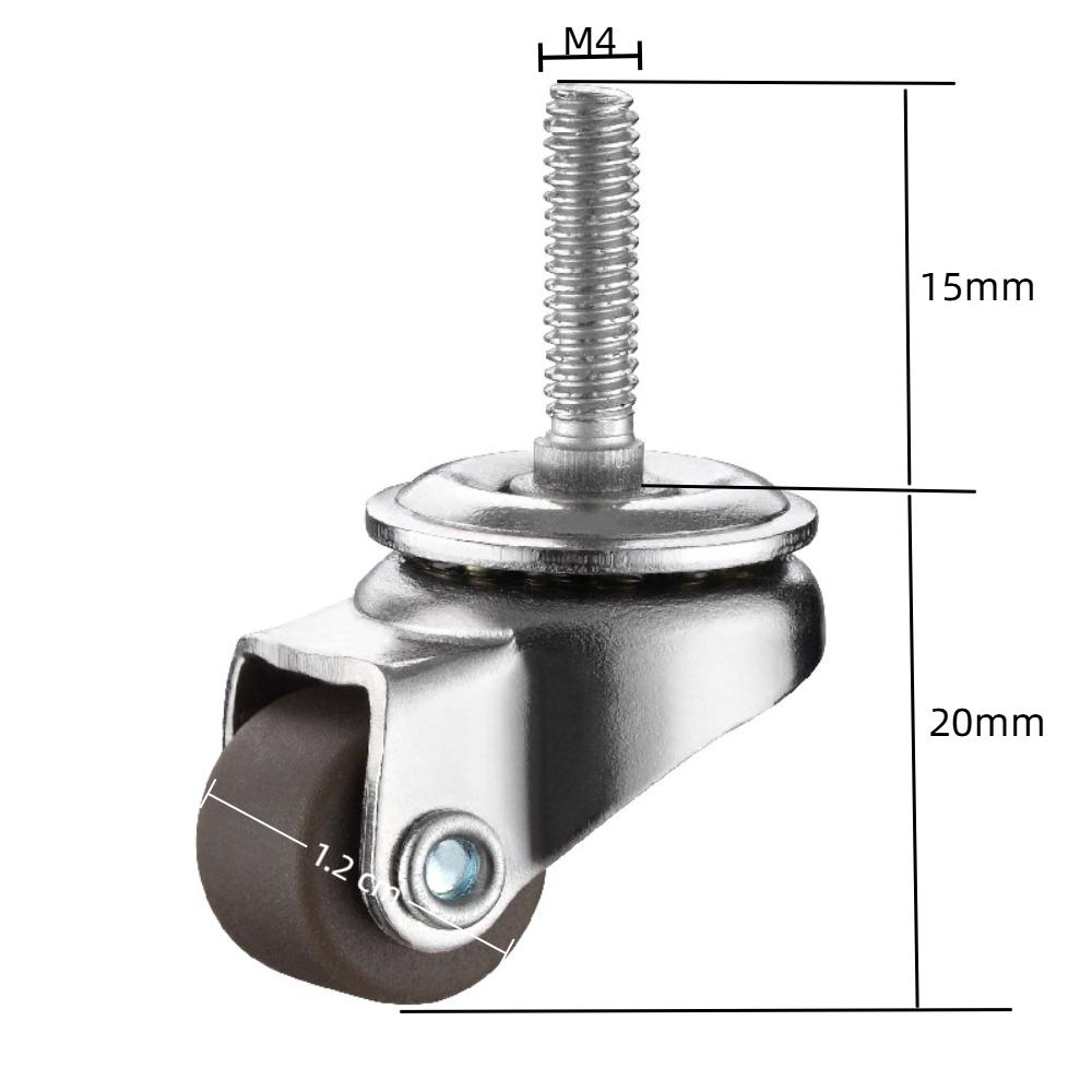 4 шт. Колесики для ящиков для хранения своими руками, маленькие поворотные колеса 0,5 дюйма, мебельные колеса, мини-колесики, для бытовой техники