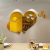1 Set Heart Shape Acrylic Mirror Stickers Adhesive Removable Wall Stickers Solid Color Home Decoration