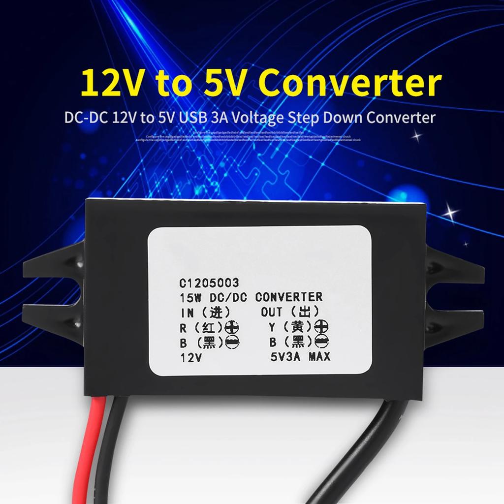 DC-DC 12В в 5В 3А Преобразователь Micro USB Понижающий Регулятор Напряжения для Автомобиля Смартфона Автомобильный Преобразователь Напряжения 12В в 5В Преобразователь