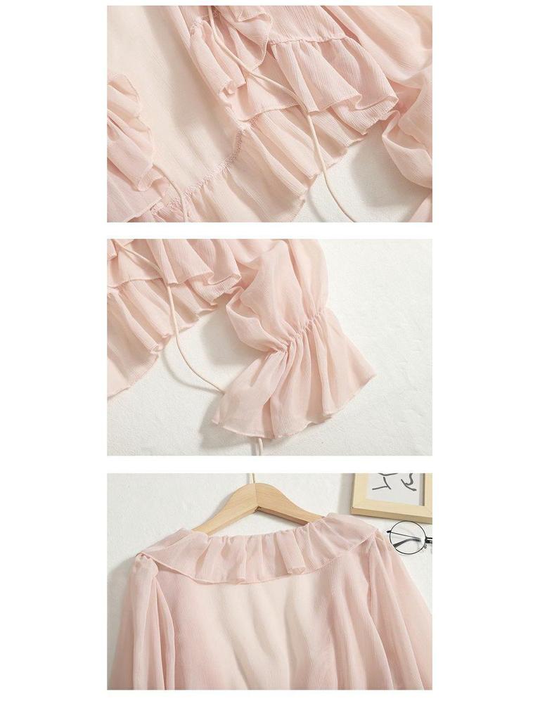 Women's Sun Protection Ruffle Tie Cardigan - Versatile Short Shawl for Summer 2024