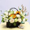 1PCS Flower Paper Boxes Bucket Florist Gift 22x11x10cm Home Decoration Party Birthday Decor Supplies Paper Bags for Gifts