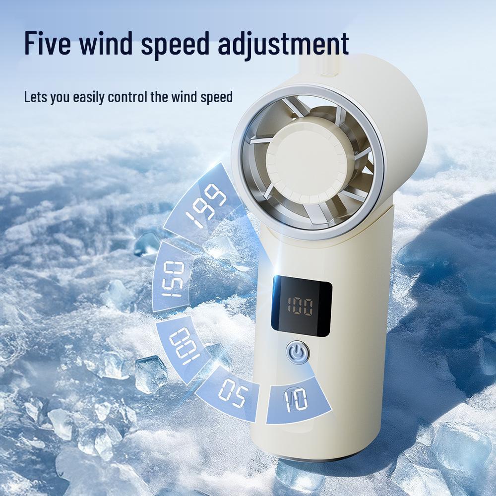 Mini Handheld Fan with Five-Speed Adjustment and Long-Lasting Battery for Cool Breeze – Portable and Desktop Use