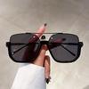 Vintage Oversized Sunglasses Fashion Men Women Square Shades Eyewear Trendy Ins Popular Brand Design UV400 Sun Glasses