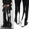 Модные Контрастные Стильные Штаны Пэчворк Черно-Белые Мужская Одежда Пэчворк Минималистичные Свободные Уличная Одежда Брюки Клеш
