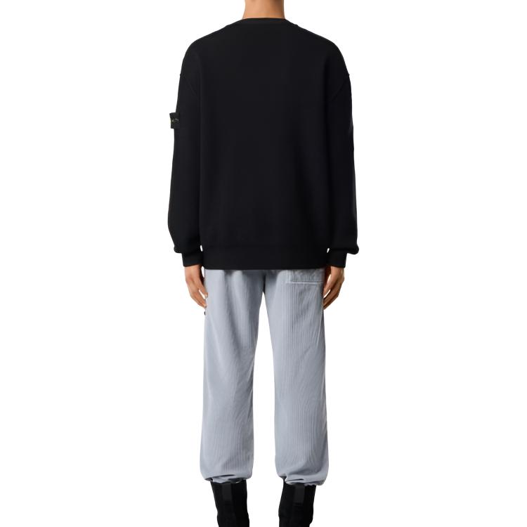 Stone Island SS26 Loose V-Neck Cardigan Knitwear Men cardigans Black L2S155100010S01C4V0029