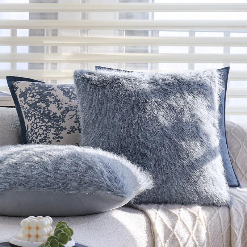 Подушка люкс синего цвета для гостиной, диванная подушка, модельная комната, отель, B&B, подушка для эркерного окна, без наполнителя